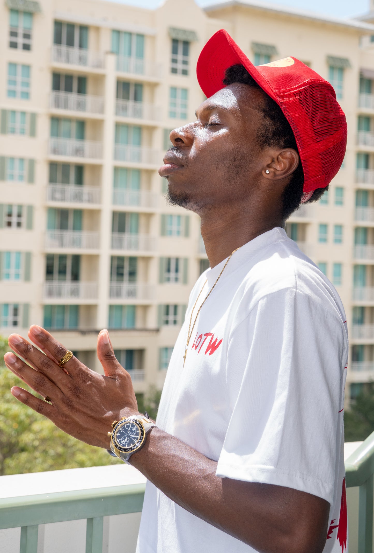 WHITE & RED 'BTL' Tee