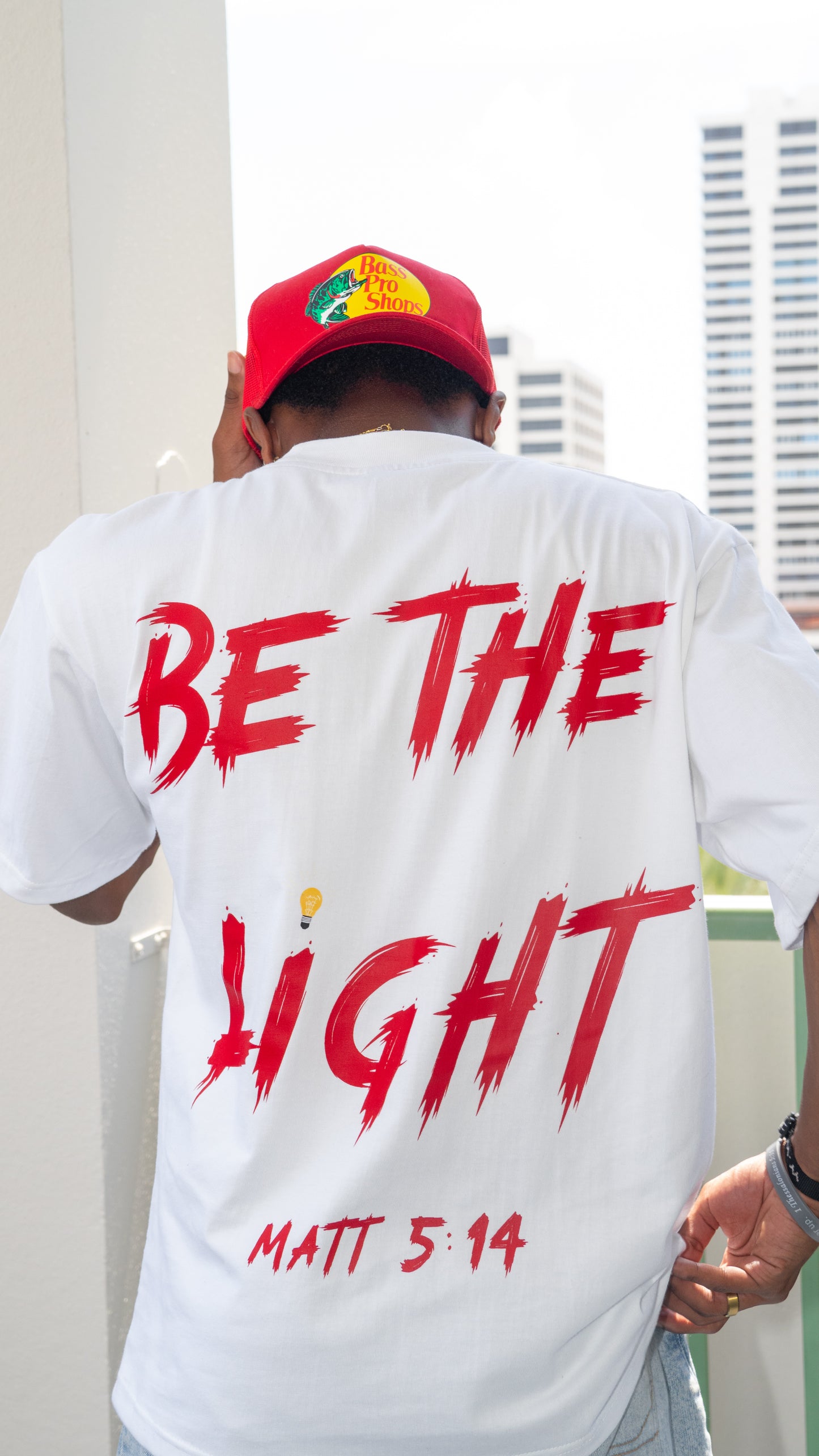 WHITE & RED 'BTL' Tee