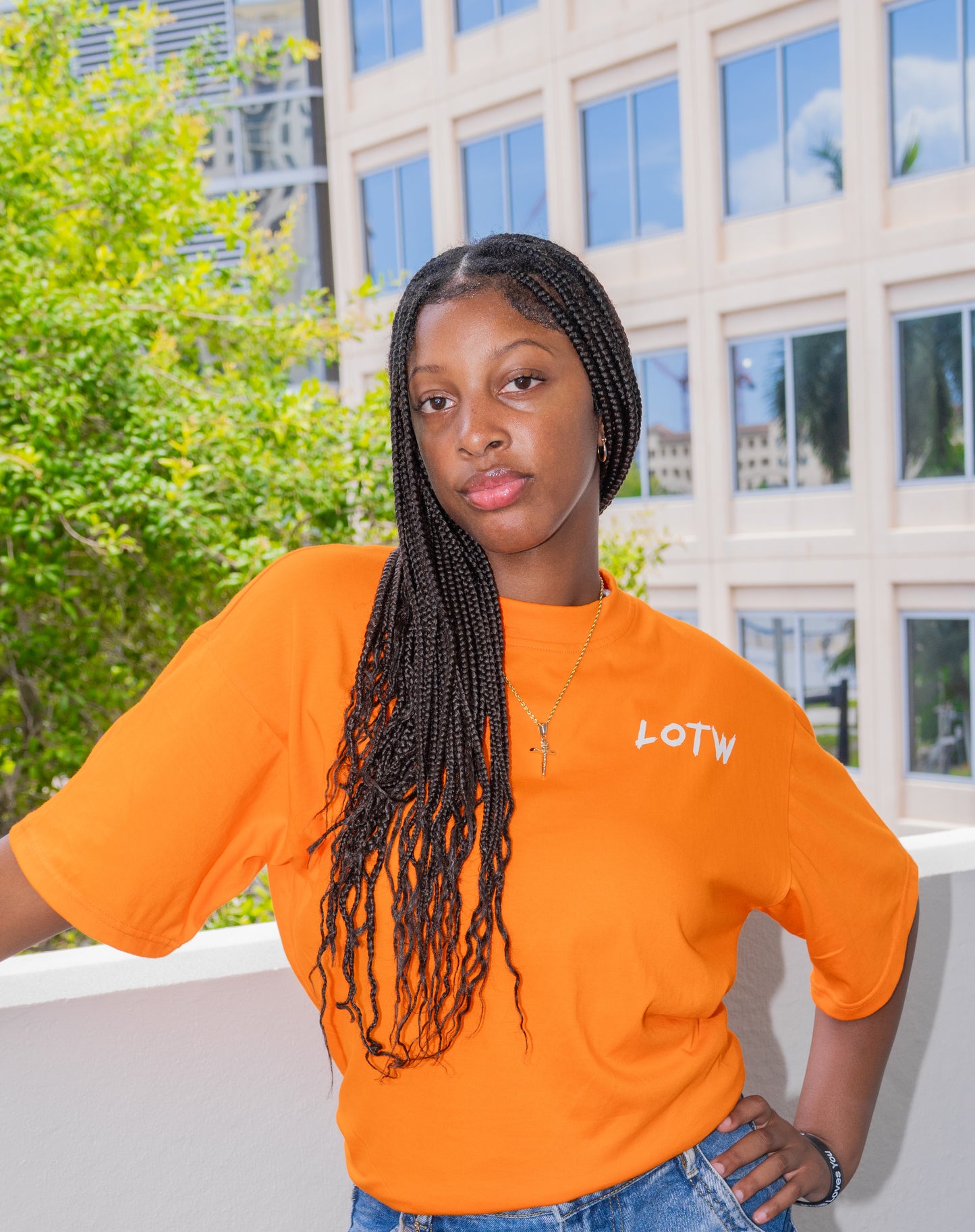 ORANGE & WHITE 'BTL' Tee