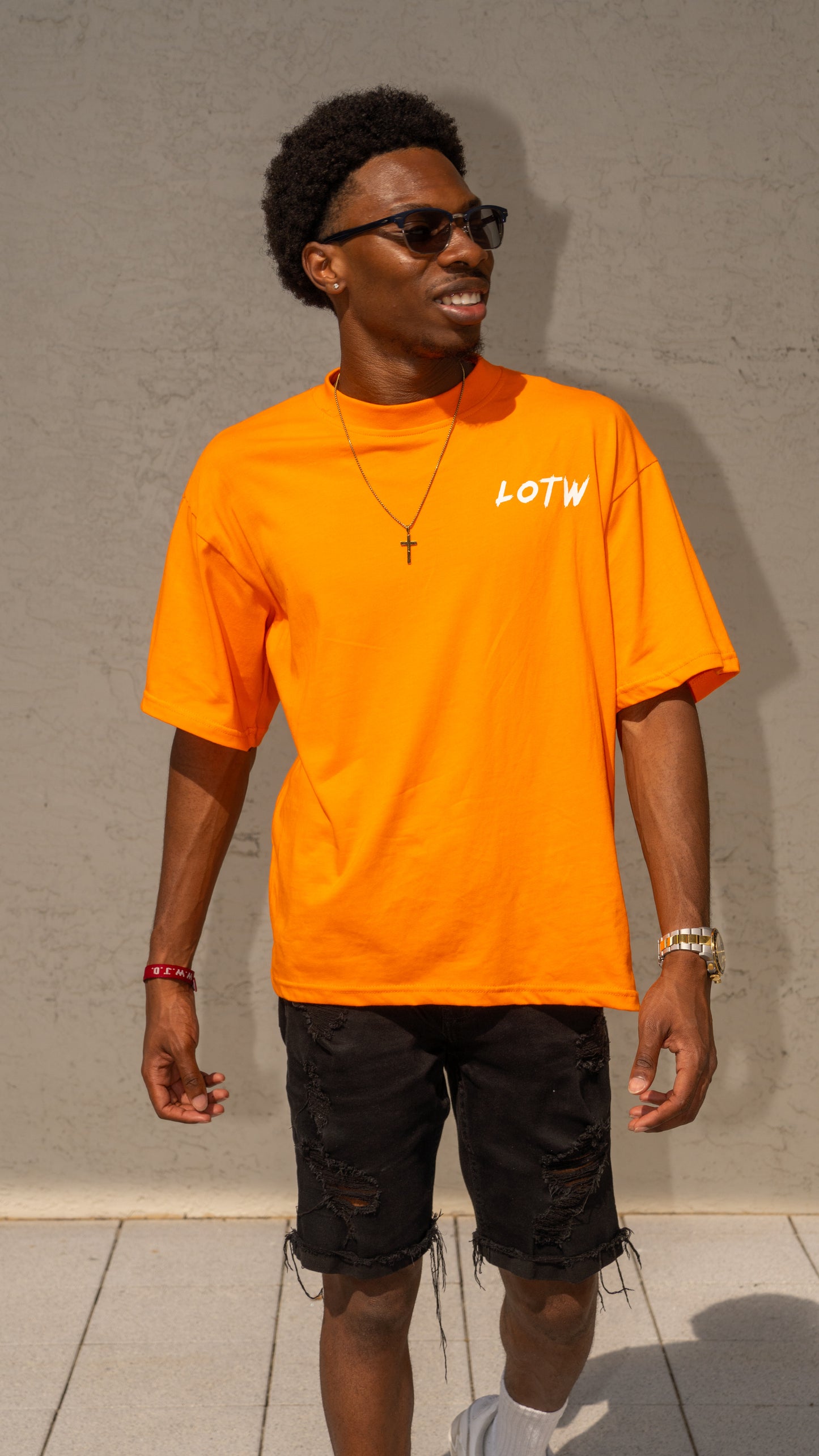 ORANGE & WHITE 'BTL' Tee